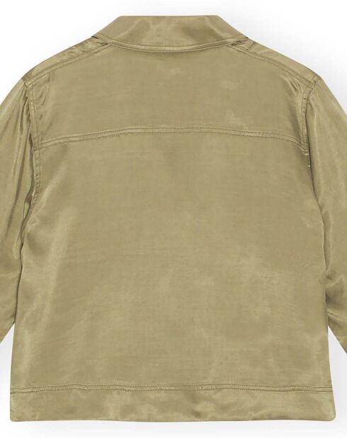Chemise Crop Satin vert kaki