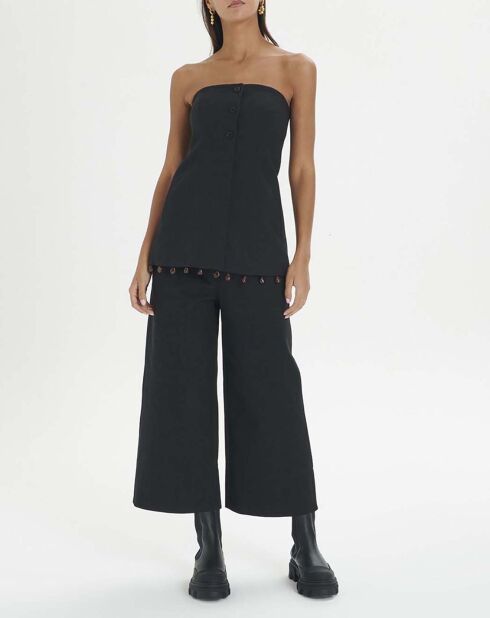 Top Bustier Suiting Coton Bio noir