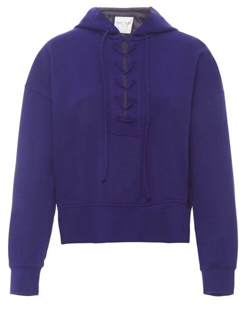 Blauer Woll-Hoodie