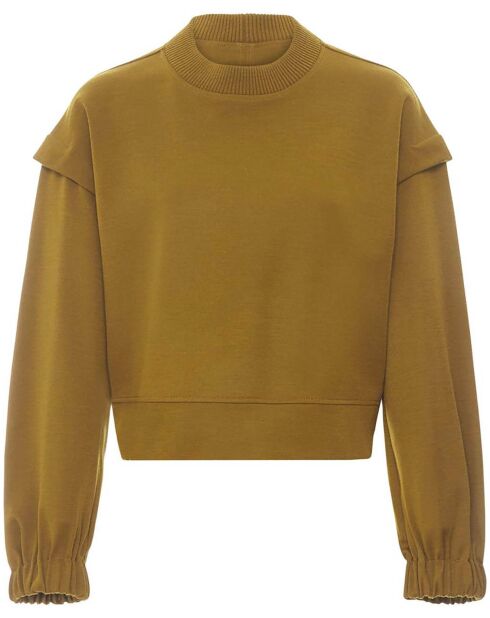 Sweat 100% Laine Turtleneck brun kaki