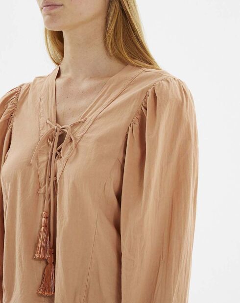 Blouse Lacée camel