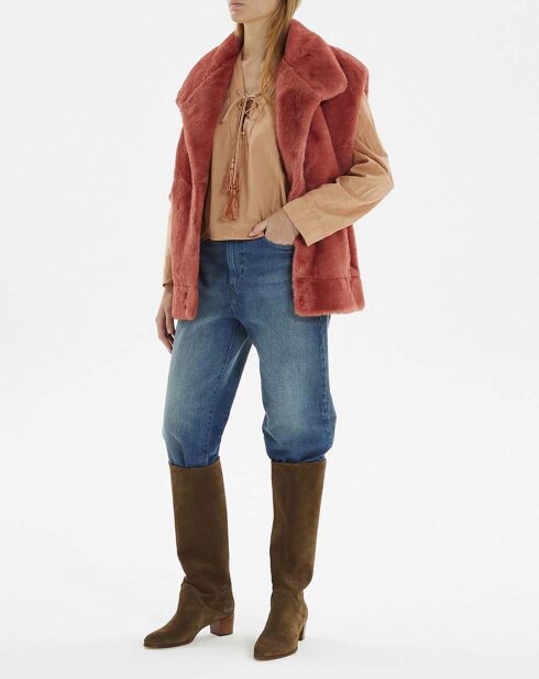 Blouse Lacée camel