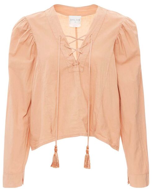 Blouse Lacée camel