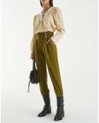 Blouse 100% Soie Lacée Imprimé A Flower In The Snow beige rosé