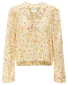 Blouse 100% Soie Lacée Imprimé A Flower In The Snow beige rosé