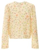 Blouse 100% Soie Lacée Imprimé A Flower In The Snow beige rosé