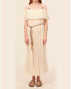 Robe Felicia Broderie Voile de Coton crème