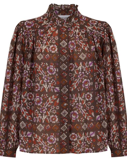 Blouse Flora Voile de Coton marron