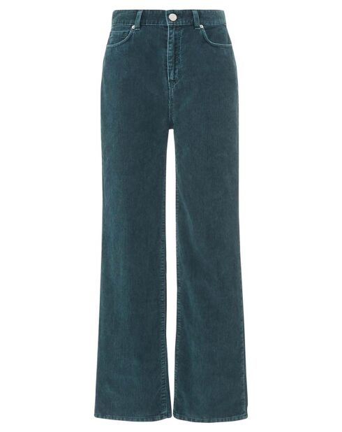 Pantalon François Velours Côtelé Fin bleu canard