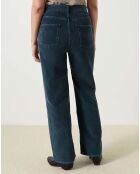 Pantalon François Velours Côtelé Fin bleu canard