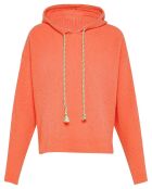 Pull Hoodie 100% Laine Côte Anglaise orange