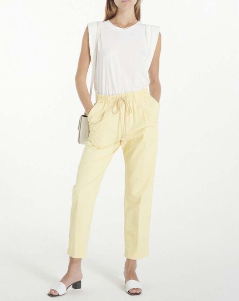 Pantalon Jogger Twill de Coton vanille