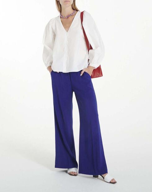 Mannish Hose aus Viskosewolle, elektrisch, blau