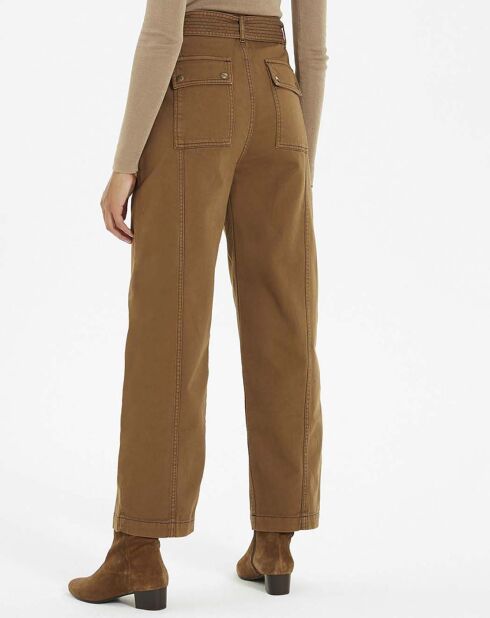 Pantalon Ceinturé Raphia camel