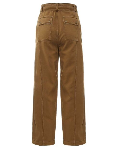 Pantalon Ceinturé Raphia camel