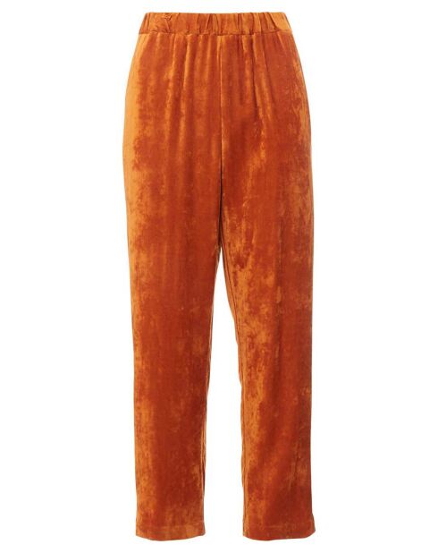 Pantalon Velours Fluide orange