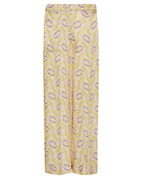 Pantaloni Lua Jaguar in raso color crema
