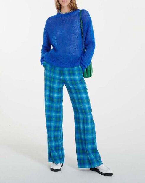 Pull en Mohair mélangé bleu