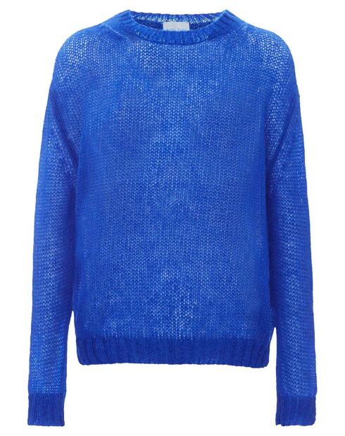 Blauer Pullover aus einer Mohairmischung