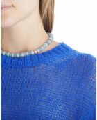 Pull en Mohair mélangé bleu