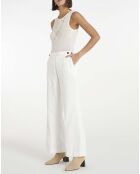 Pantalon Flare Velours Côtelé  blanc