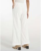 Pantalon Flare Velours Côtelé  blanc