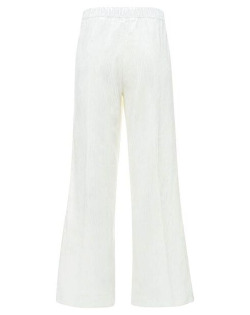Pantalon Flare Velours Côtelé  blanc
