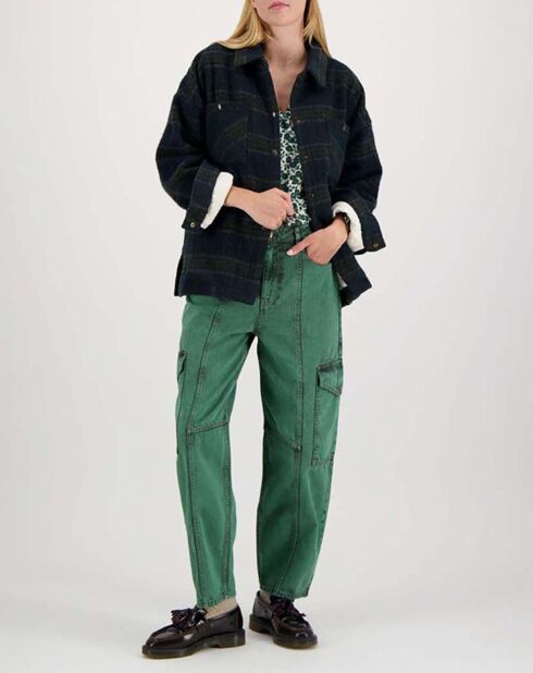 Veste Sur-Chemise Uganda Carreaux Laine vert sapin