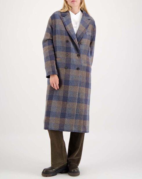 Blauer karierter Mantel Gabin