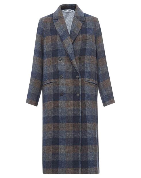 Blauer karierter Mantel Gabin