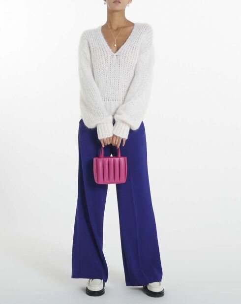 Pull Col V Mohair blanc