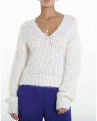 Pull Col V Mohair blanc