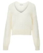 Pull Col V Mohair blanc