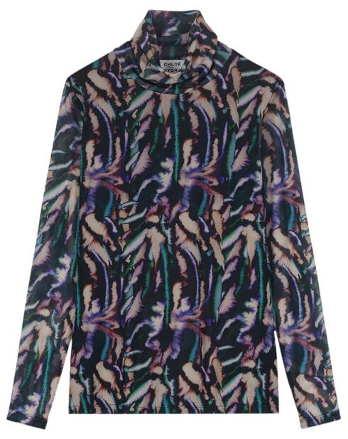 Top Col Roulé Elie Tulle violet