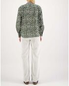 Blouse Derrick Popeline Imprimée vert kaki