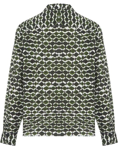 Blouse Derrick Popeline Imprimée vert kaki