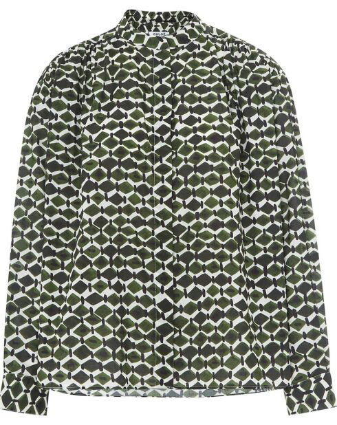 Blouse Derrick Popeline Imprimée vert kaki