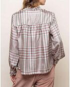 Blouse Albane Carreaux Twill de Soie rose
