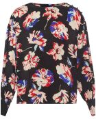 Blouse Bill Satin Imprimé noire