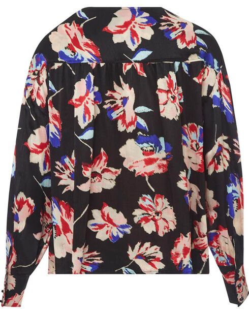 Bill Satinbluse mit schwarzem Aufdruck