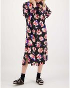 Robe Longue Memphis Satin Imprimé noire