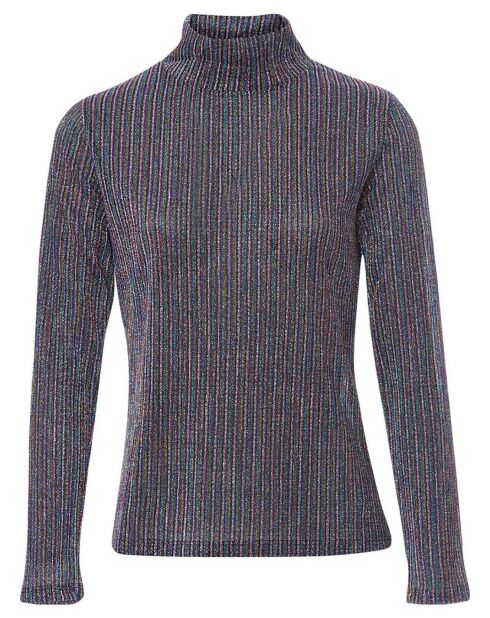 Top dolcevita in maglia lurex blu marino Elie