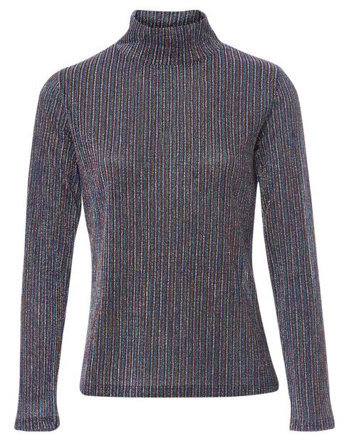 Top Col Roulé Elie Maille Lurex bleu marine