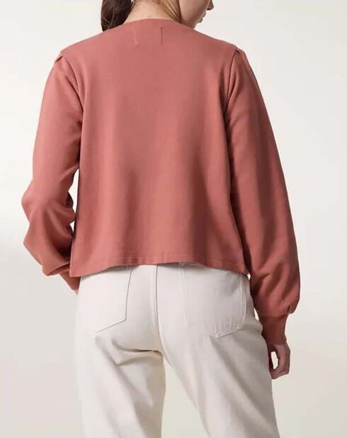 Sensas Terracotta Fleece-Cardigan aus Biobaumwolle