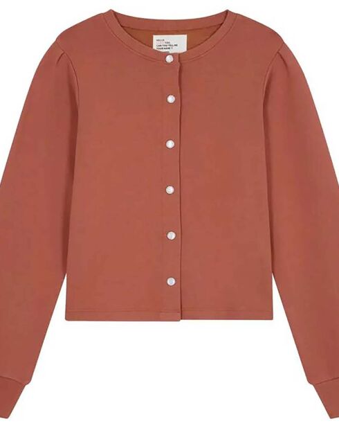 Sensas Terracotta Fleece-Cardigan aus Biobaumwolle
