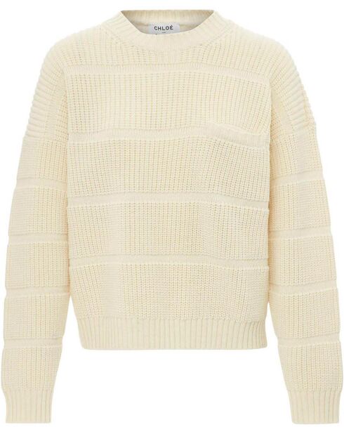 Simon Pullover aus 100% Wolle ecru