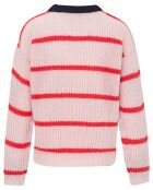 Pull biface Tyga Rayures Mohair rose/marine