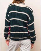Pull biface Tyga Rayures Mohair rose/marine