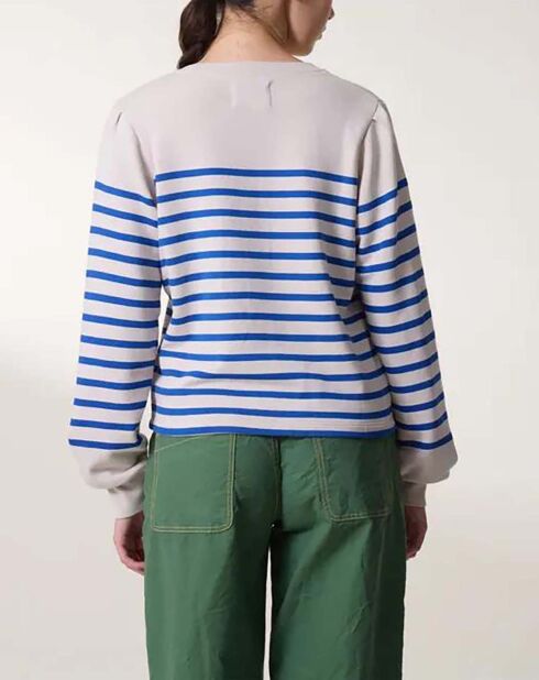 Cardigan Molleton Sensas Sailor Coton Bio bleu