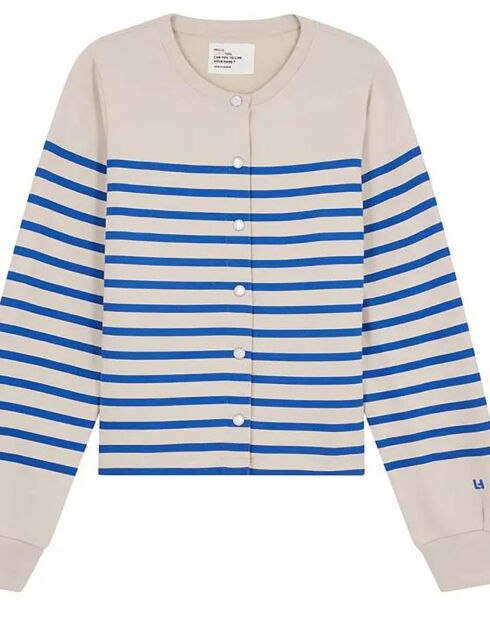 Cardigan Molleton Sensas Sailor Coton Bio bleu